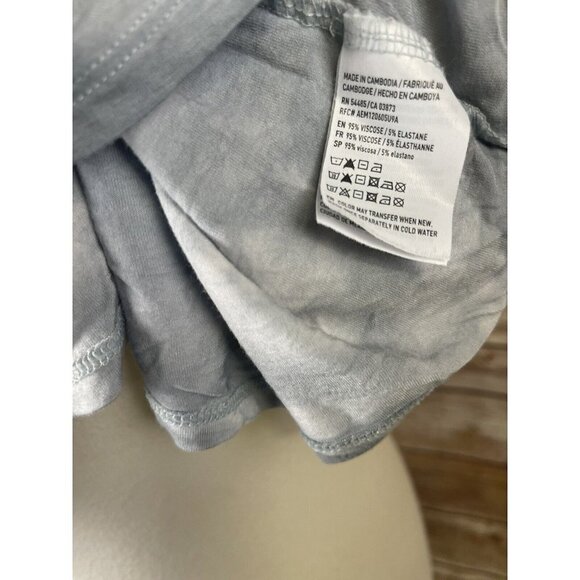 American Eagle Soft & Sexy Large Tie Dyed Top Blue White Boho Criss Cross Front - Picture 10 of 10